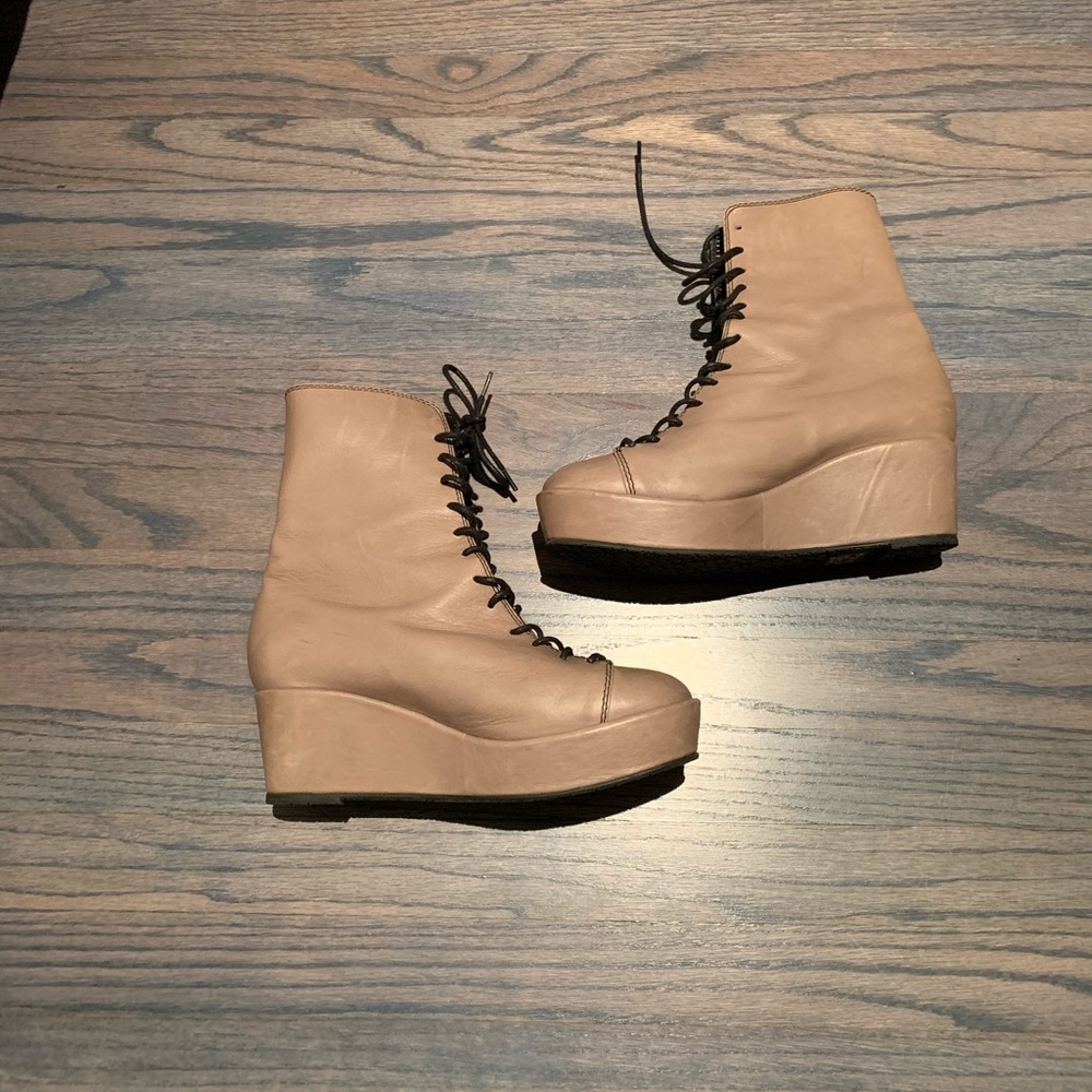 Opening Ceremony beige wedge boots. 6.5 like new!